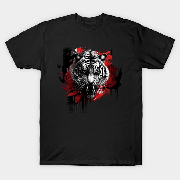 Urban Jungle King: A Graffiti-Style Tiger in the City T-Shirt by Abili-Tees